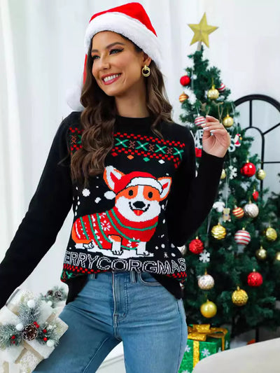 Christmas Round Neck Long Sleeve Sweater