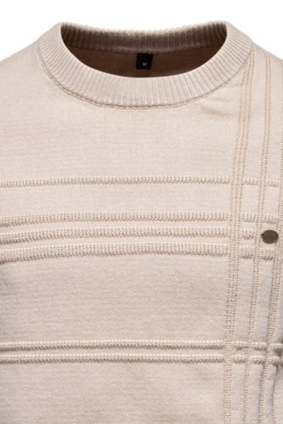 Men's Round Neck Striped Sweater for Stylish Comfort