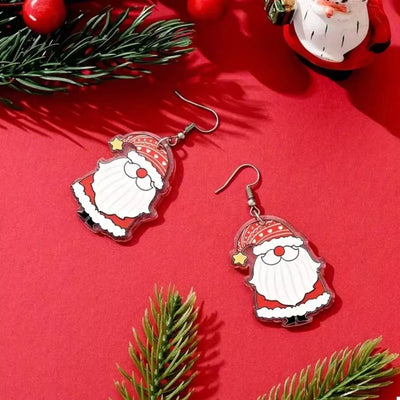 Christmas Santa Claus Dangle Earrings