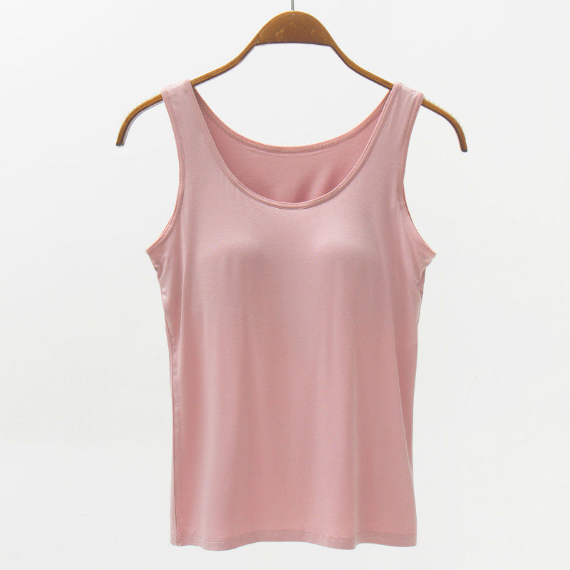Full Size Wide Strap Model Tank with Bra
