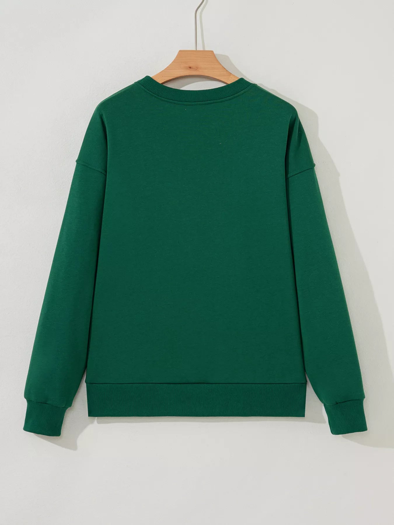 Embroidered Letter Christmas Round Neck Sweatshirt