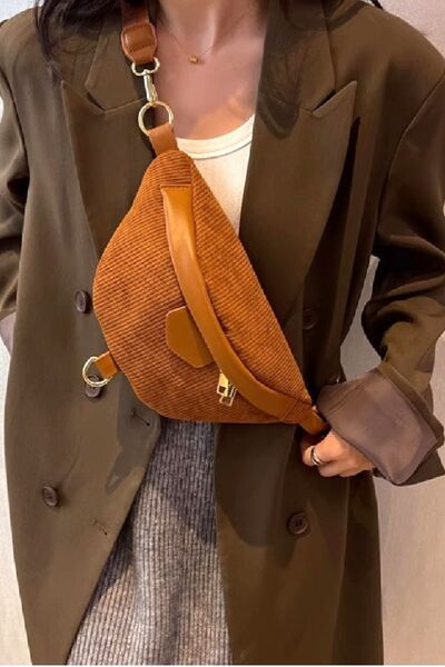Zenana Corduroy Crossbody Bag with Removable Strap Style