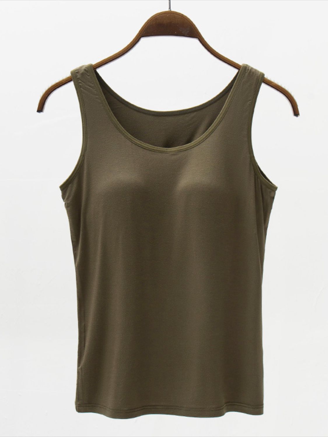 Full Size Wide Strap Model Tank with Bra