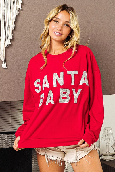 BiBi Santa Baby Lettering Christmas Sweatshirt