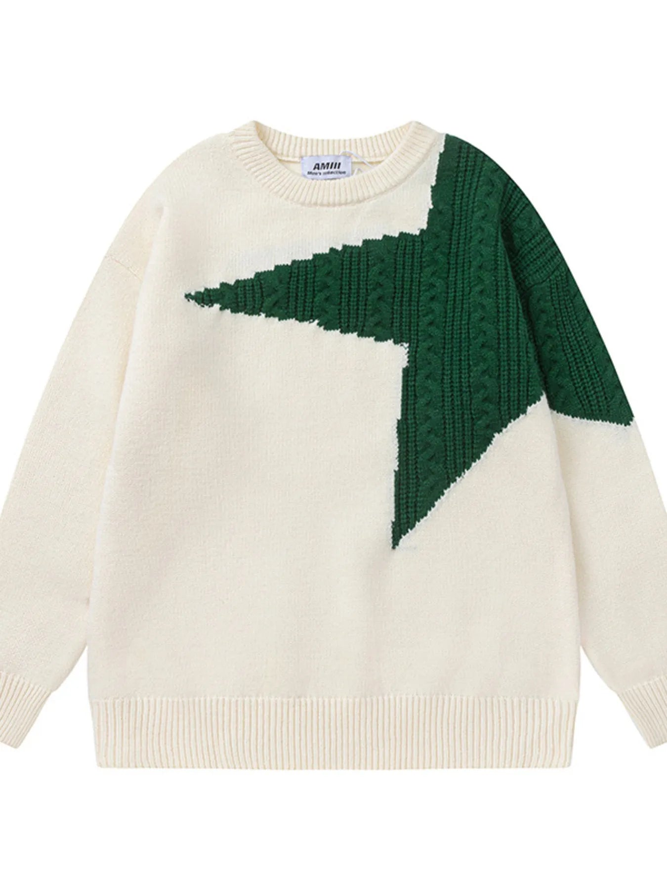 Men's Oversized Star Pattern Knit Sweater