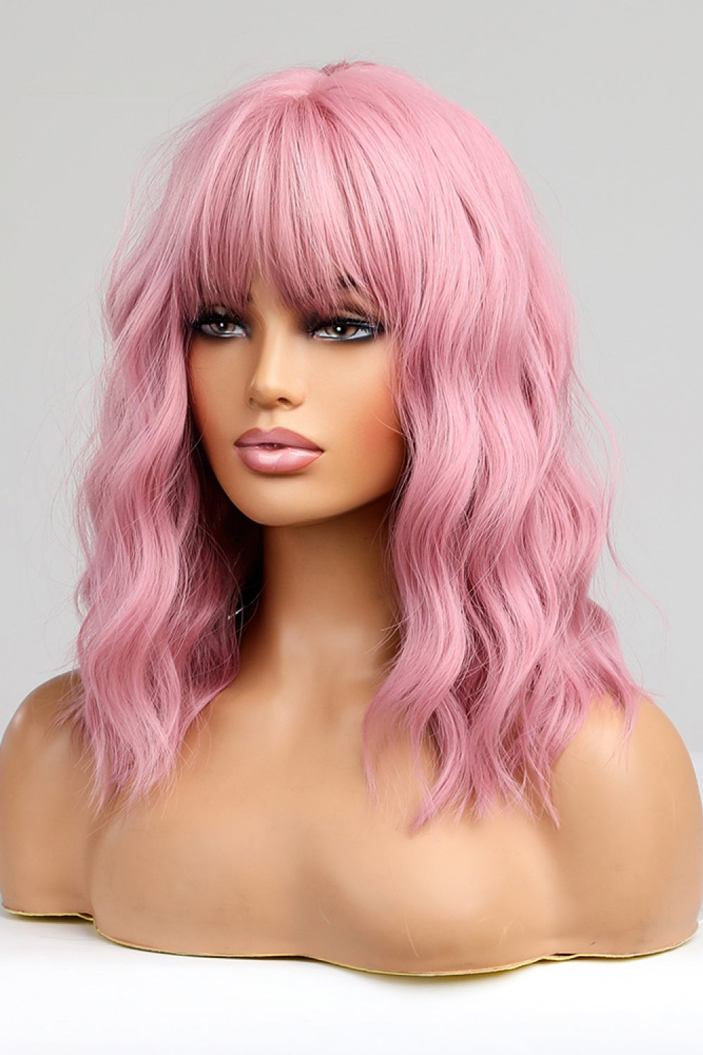 Stylish Bobo Wave 12'' Wig - Soft Pink, Comfortable Fit