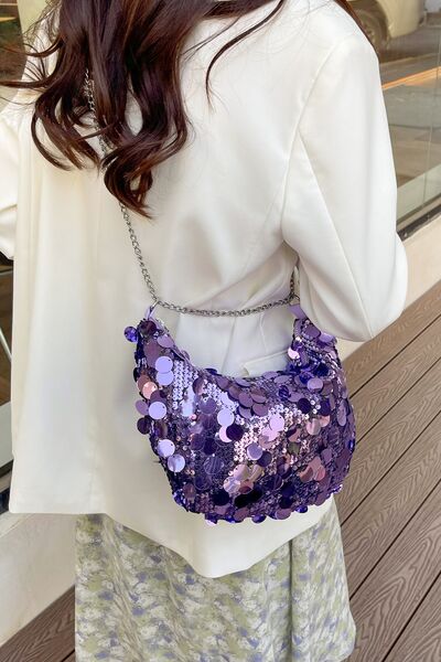 Stylish Sequin Chain Crossbody Bag for Glamorous Looks