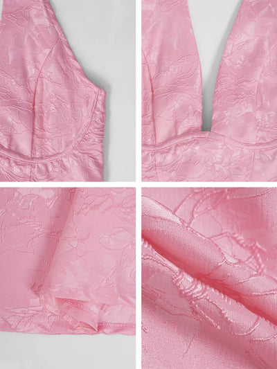 Halter Neck Midi Dress with Pockets