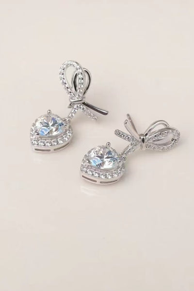 Elegant 2 Carat Moissanite Heart Earrings for Women
