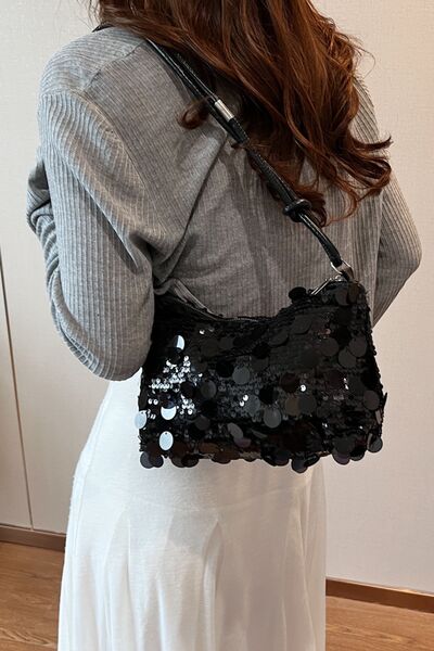 Sequin Knotted Straps Shoulder Bag for Sparkling Style