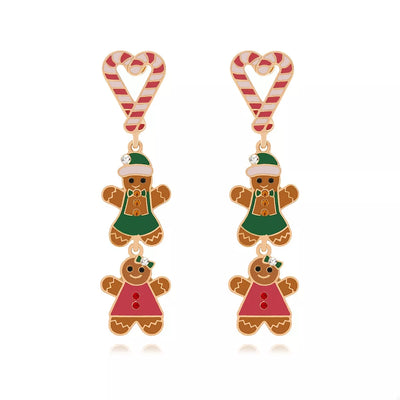 Christmas Gingerbread Man Dangle Earrings