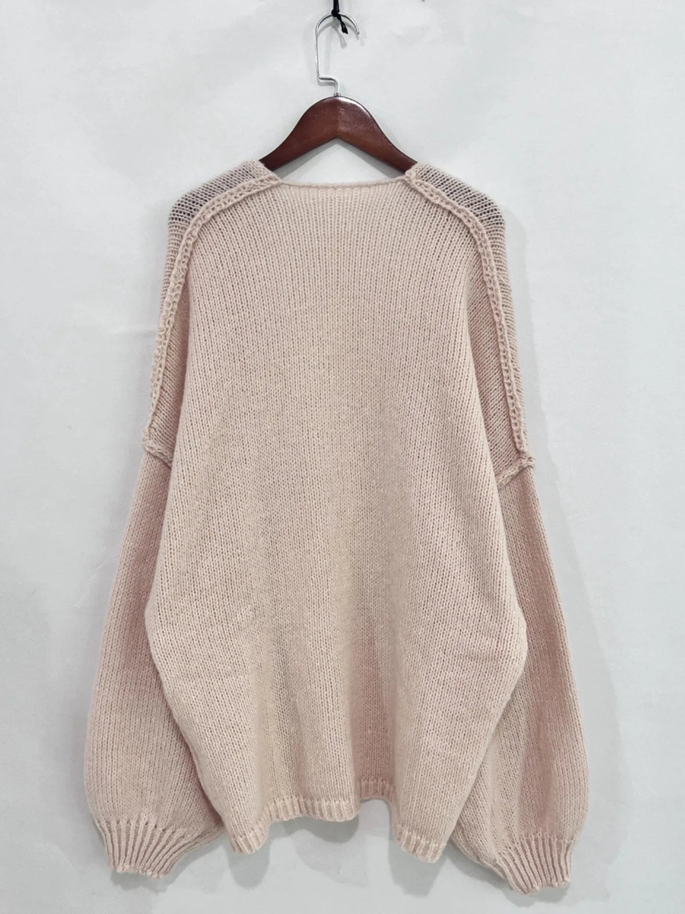 Open Front Dropped Shoulder Cardigan