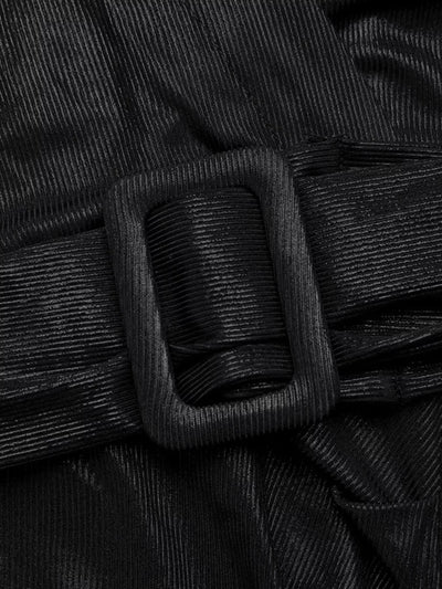 Surplice Long Sleeve Midi Dress