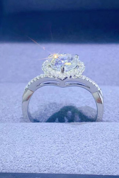 Adored 1 Carat Moissanite Heart Ring in 925 Sterling Silver