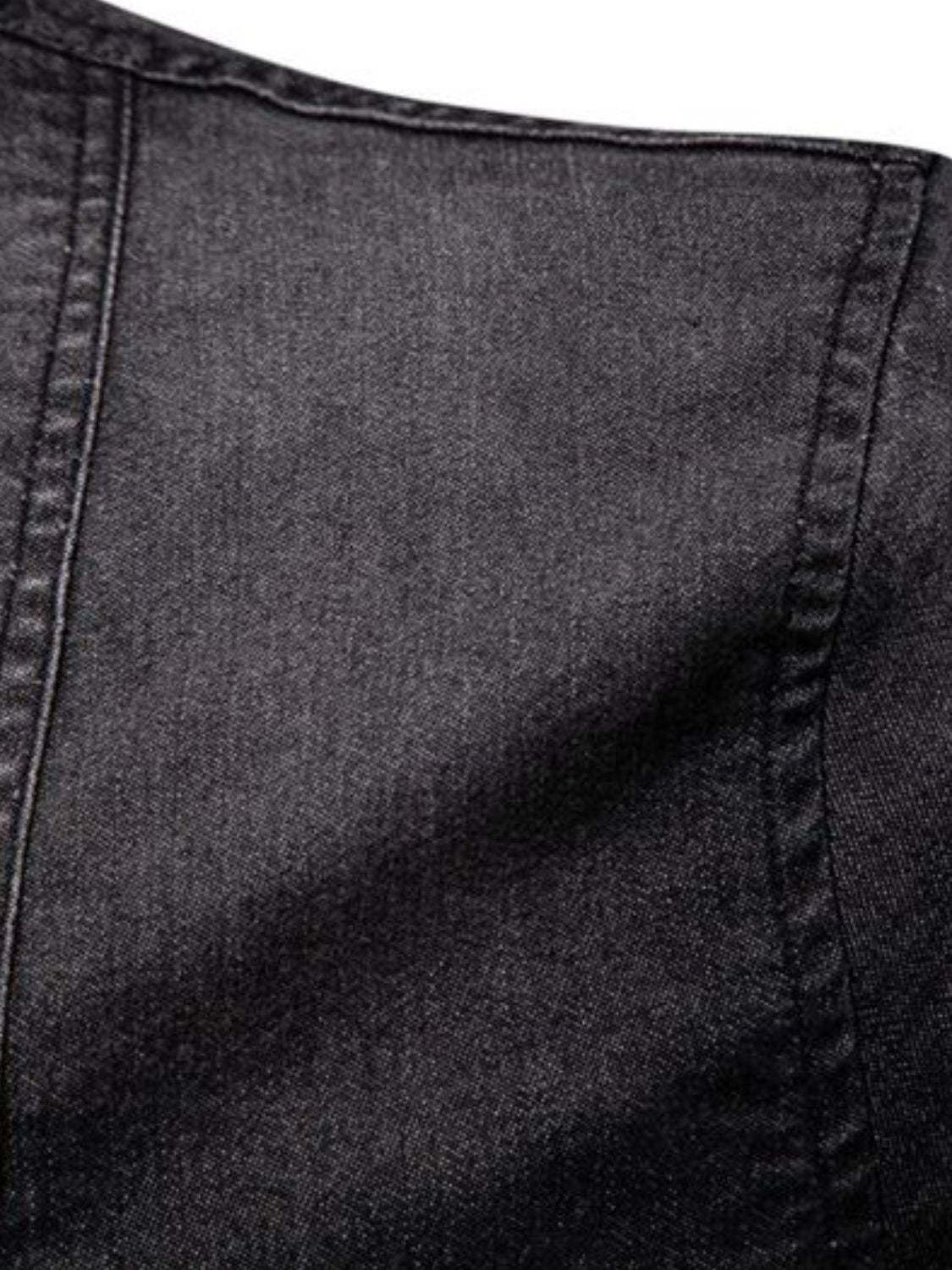 Men's Button Down Collared Neck Denim Shirt for Style