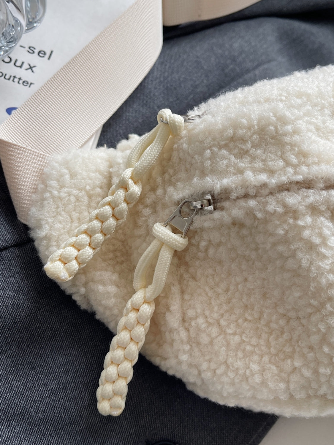 Stylish Sherpa Crossbody Bag with Adjustable Strap
