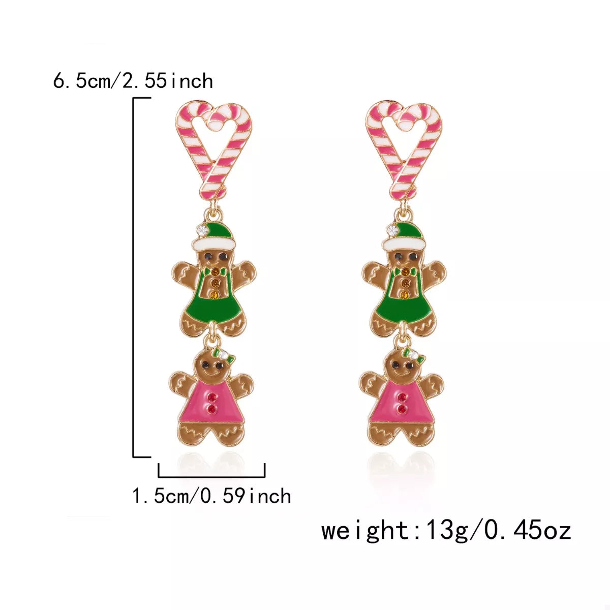Christmas Gingerbread Drop Earrings