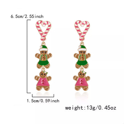 Christmas Gingerbread Drop Earrings