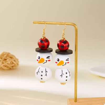 Christmas Snowman Dangle Earrings