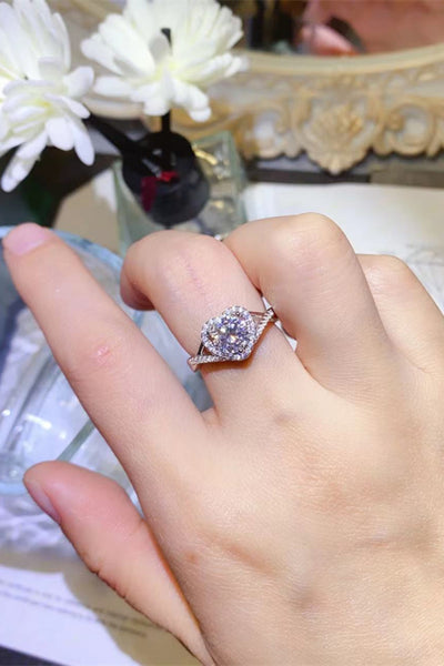 Adored 1 Carat Moissanite Heart Ring in 925 Sterling Silver