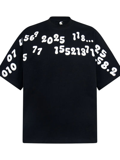 Men's Number Print Short Sleeve Oversized T-Shirt