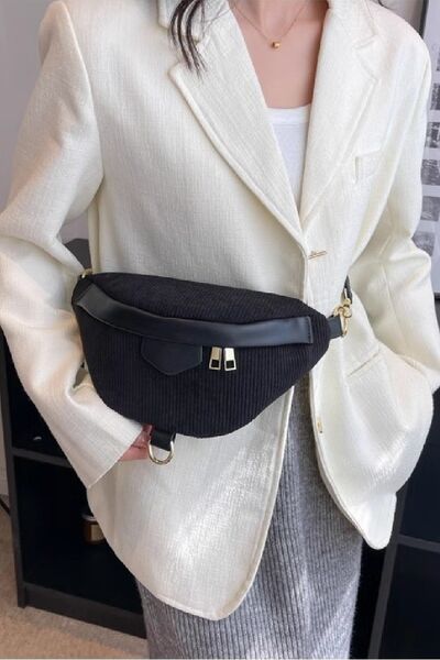 Zenana Corduroy Crossbody Bag with Removable Strap Style