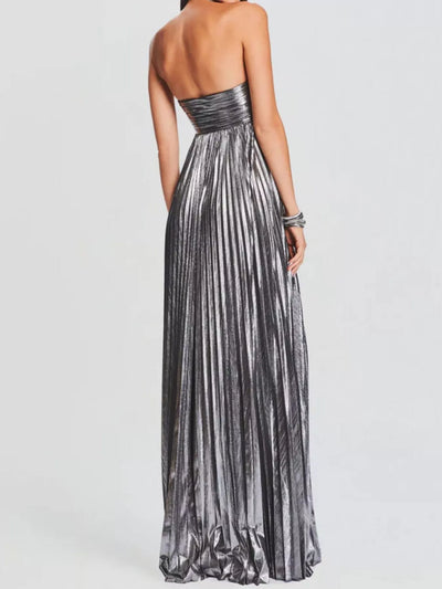 Split Sweetheart Neck Tube Maxi Dress
