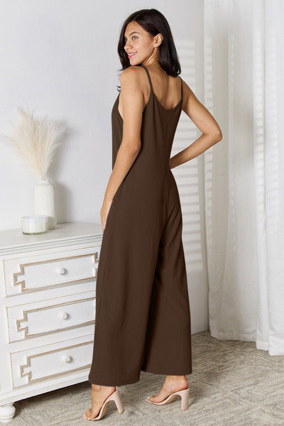Versatile Spaghetti Strap V-Neck Jumpsuit – Trendy & Comfortable