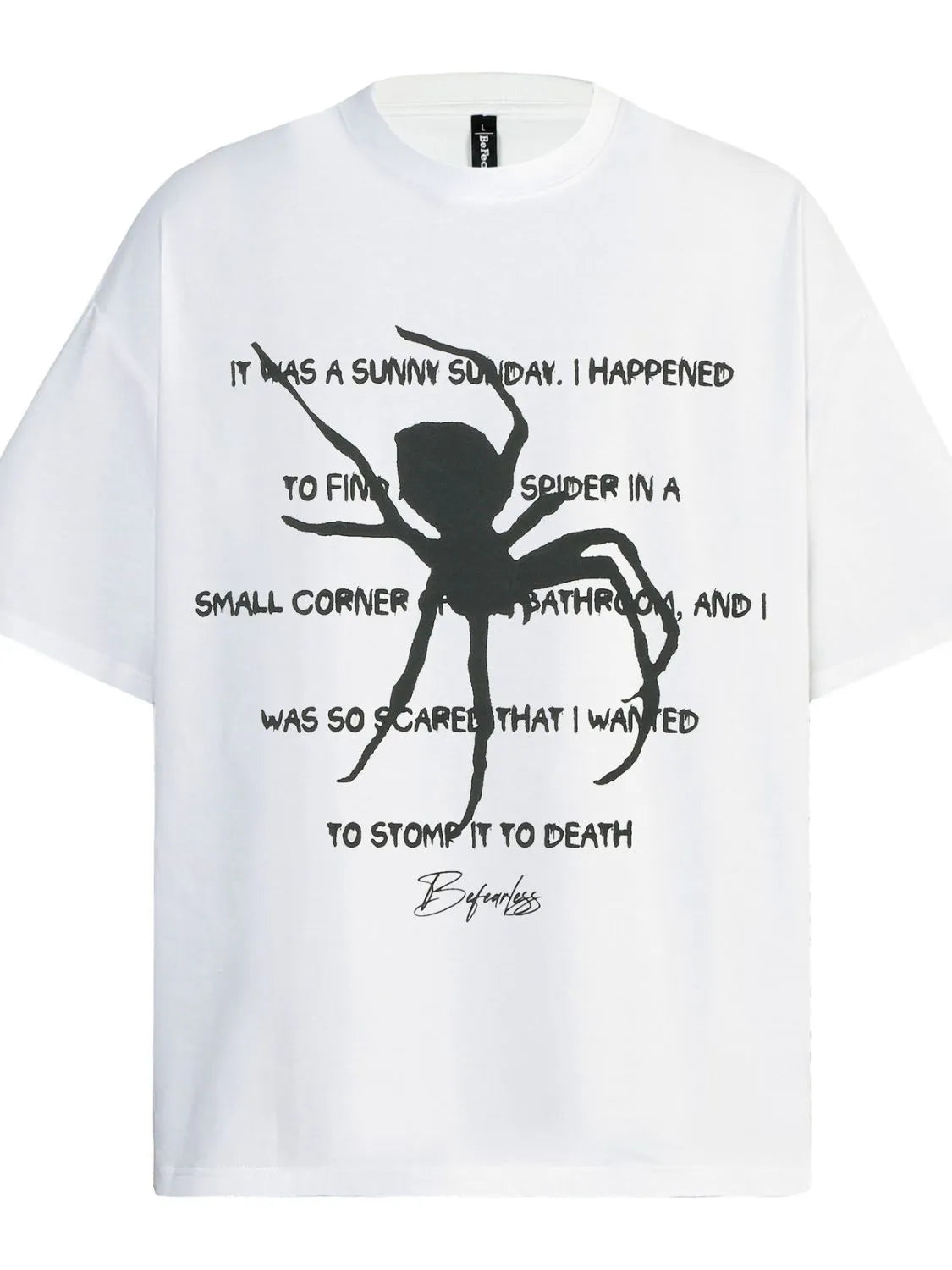 Men's Oversized Gothic Spider Graphic T-Shirt