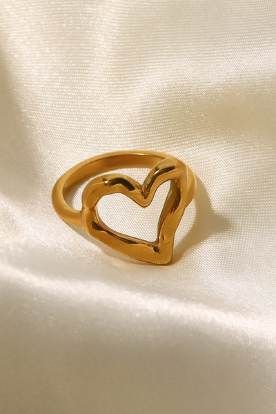 Elegant 18K Gold Plated Heart Ring - Stylish & Gift-Ready