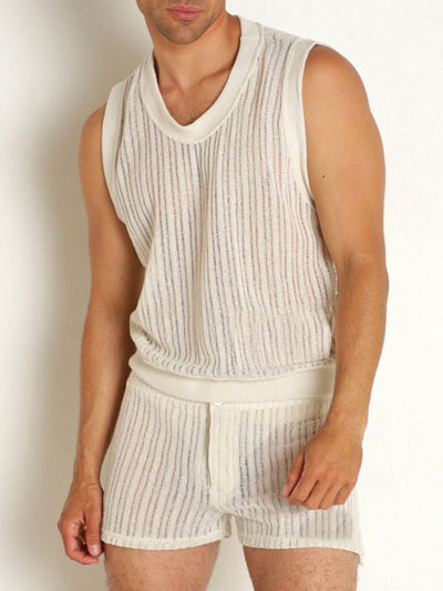 Men's Full Size Round Neck Tank and Shorts Set Plus Size