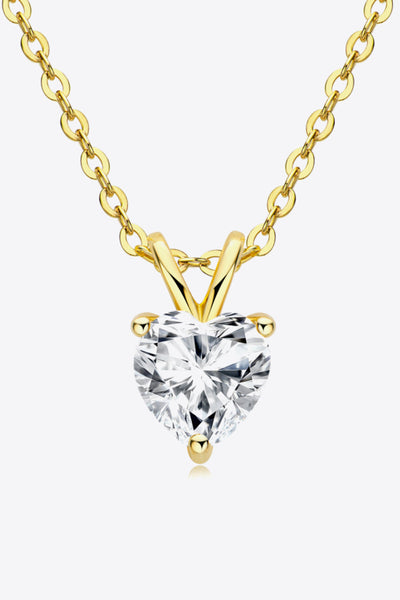 Exquisite 1 Carat Moissanite Heart Necklace - Perfect Gift