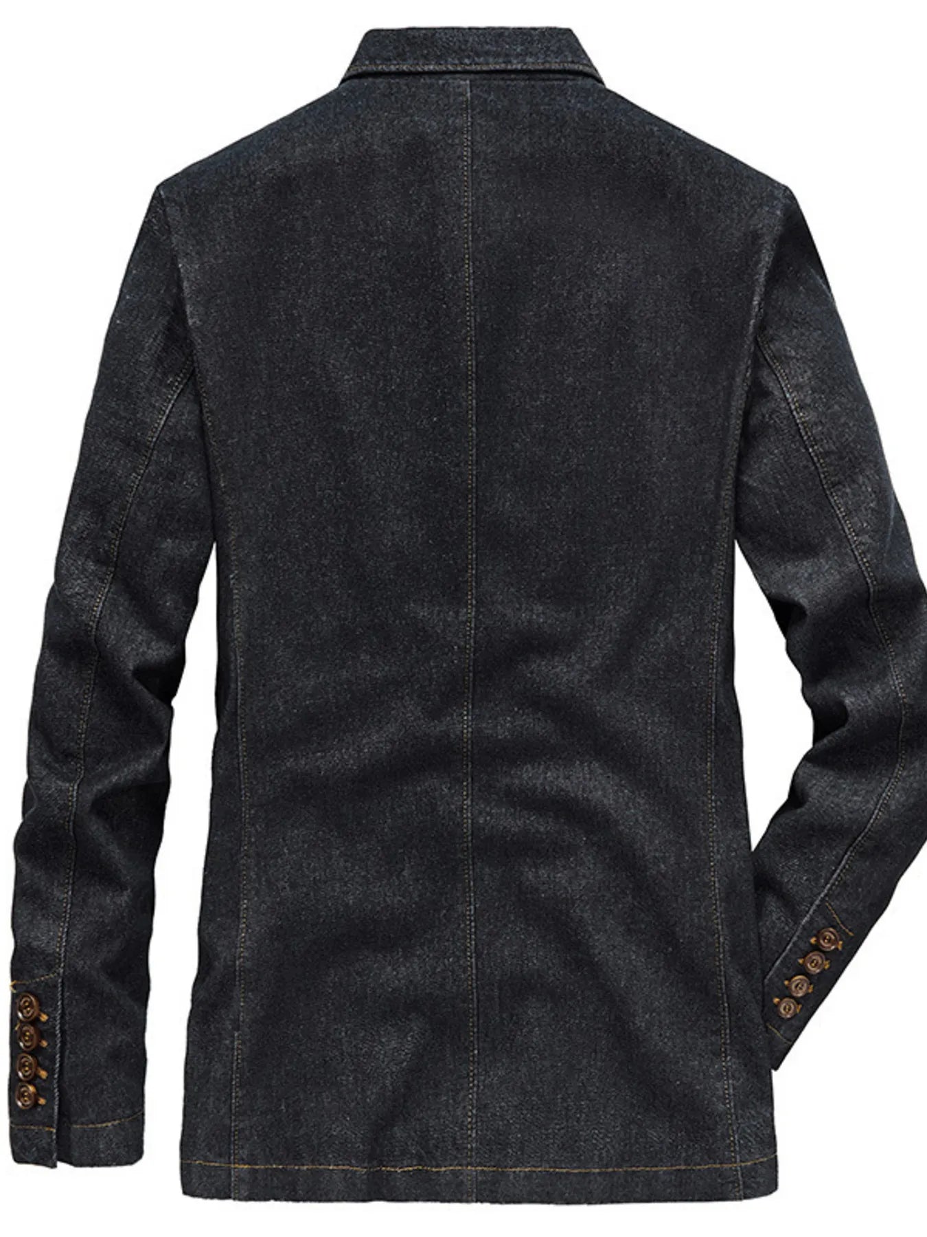 Men's Plus Size Lapel Collar Long Sleeve Denim Blazer