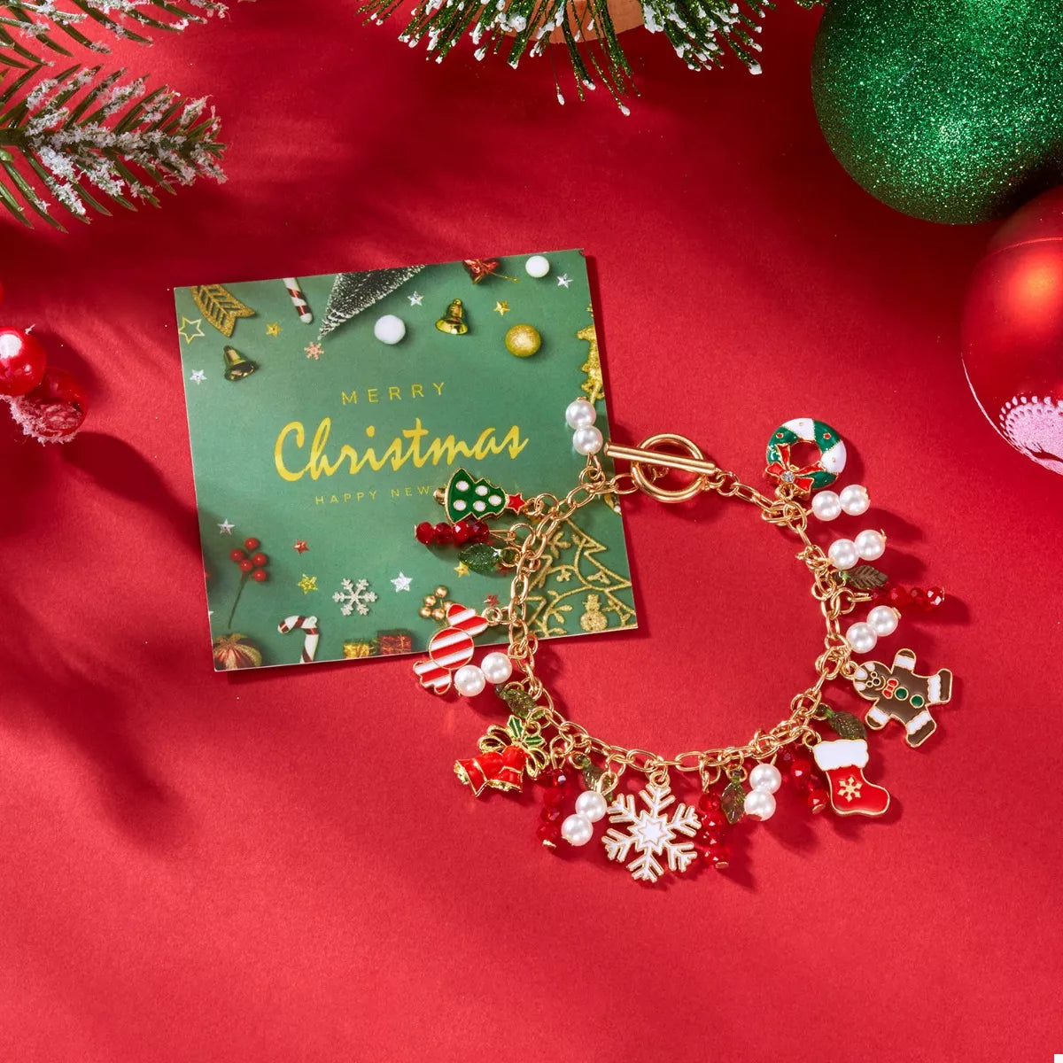 18K Gold-Plated Christmas Charm Bracelet