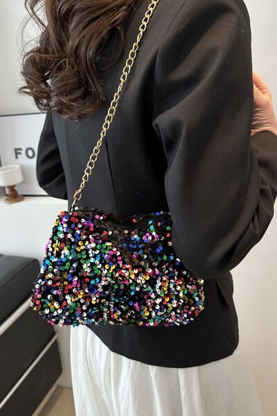 Chic Sequin Removable Strap Shoulder Bag for Glam Style