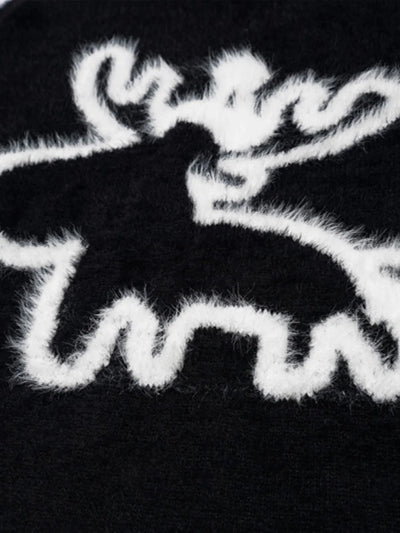 Men's Christmas Reindeer Round Neck Sweater