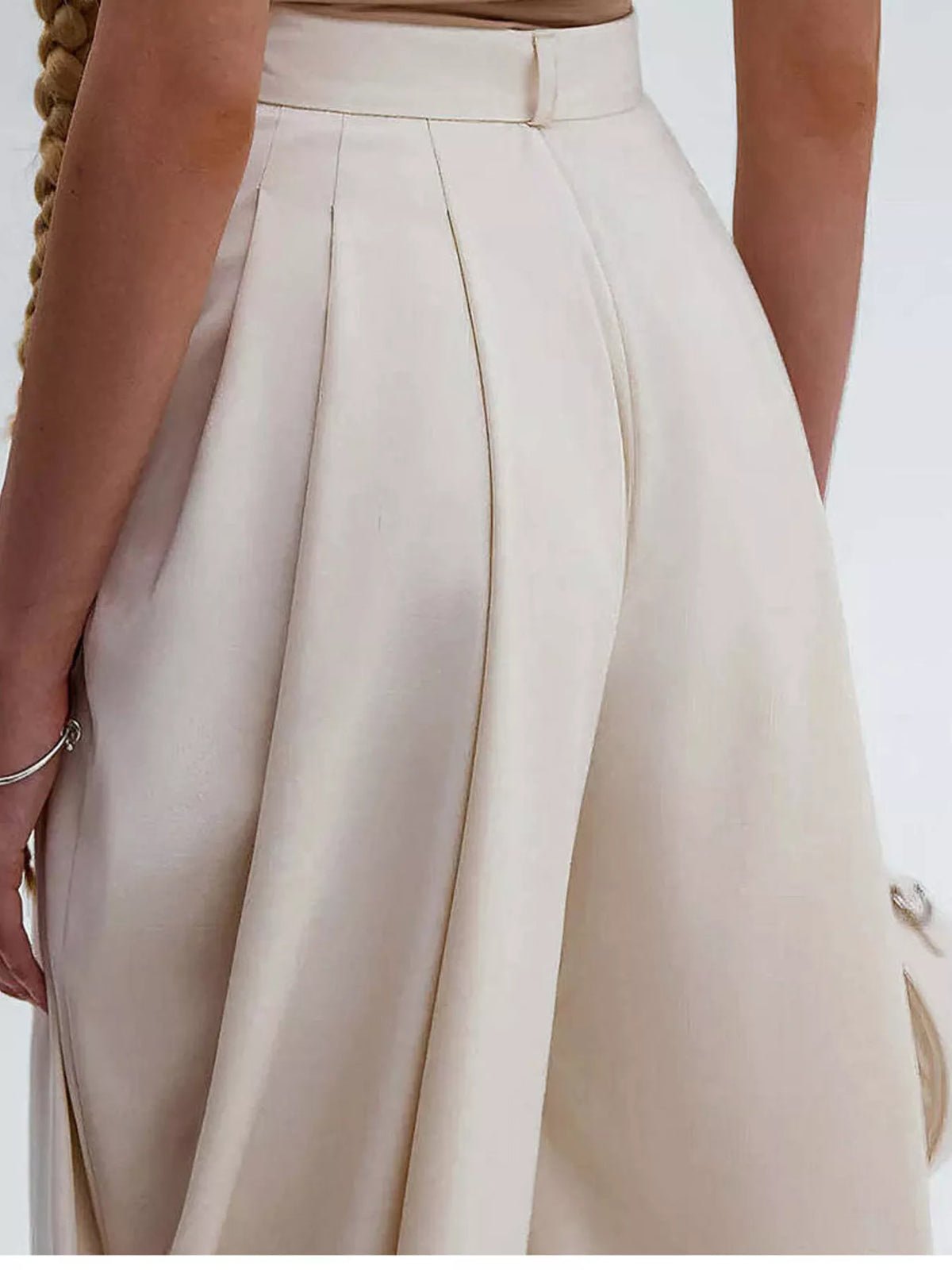 High Waist Pleated Flow Trousers