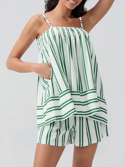 Smocked Square Neck Cami and Shorts Set