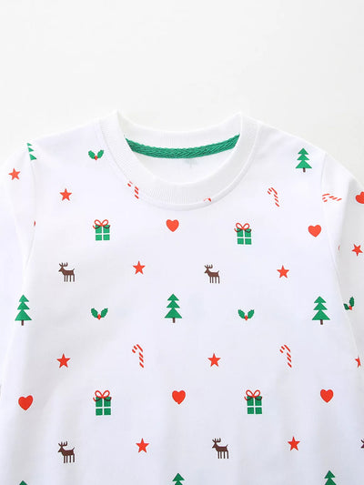 Children's Christmas Print Crew Neck Sweatshirt