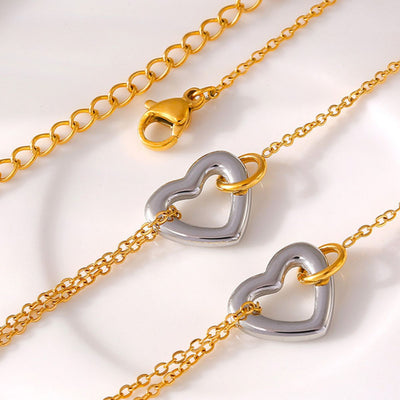 Chic 18K Gold-Plated Heart Bracelet - Perfect Gift for Her