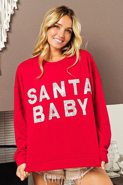 BiBi Santa Baby Lettering Christmas Sweatshirt