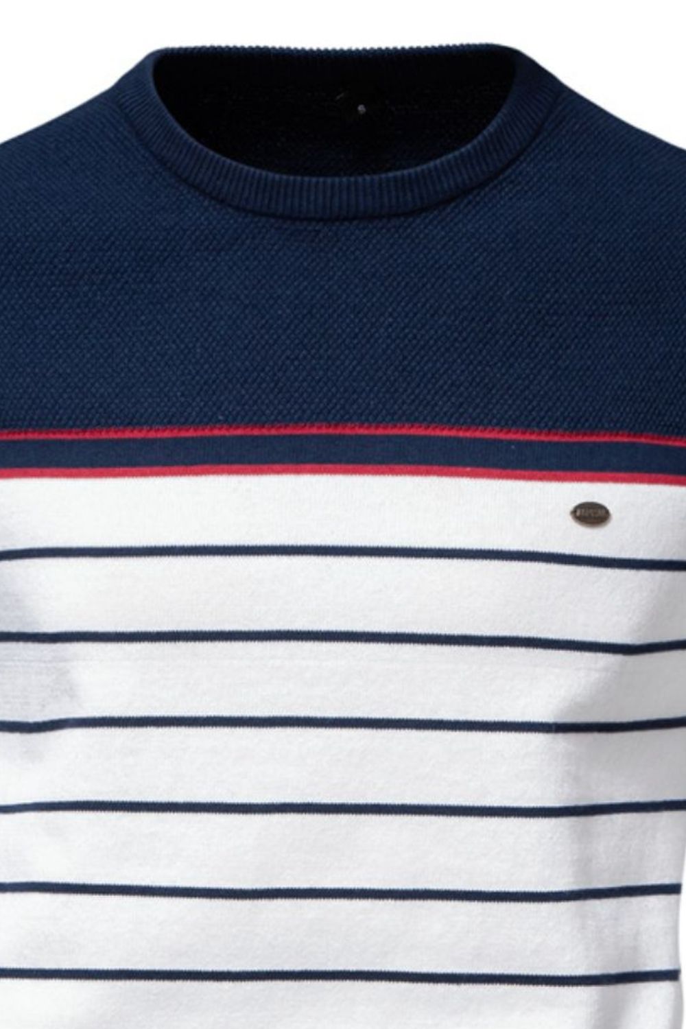 Men's Striped Round Neck Long Sleeve Sweater for Stylish Comfort