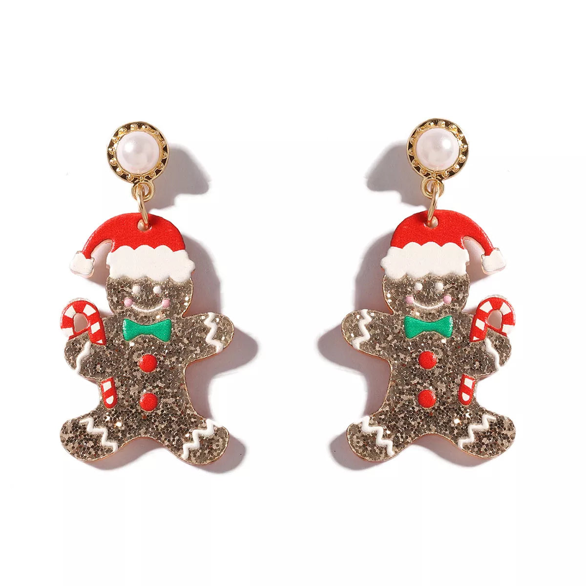 Christmas Gingerbread Man Dangle Earrings