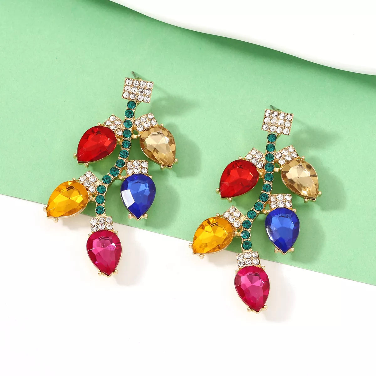 Christmas Rhinestone Drop Earrings