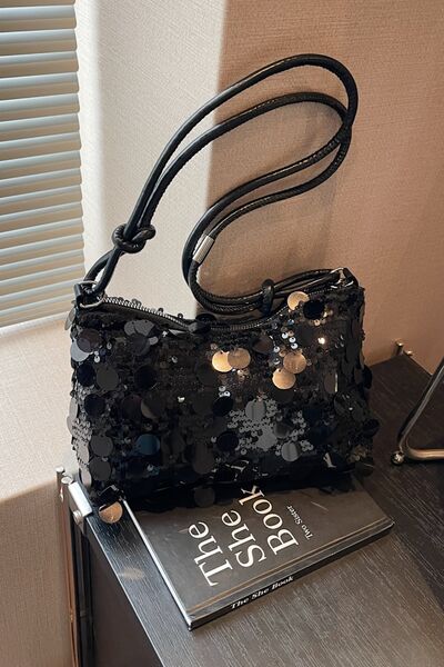 Sequin Knotted Straps Shoulder Bag for Sparkling Style