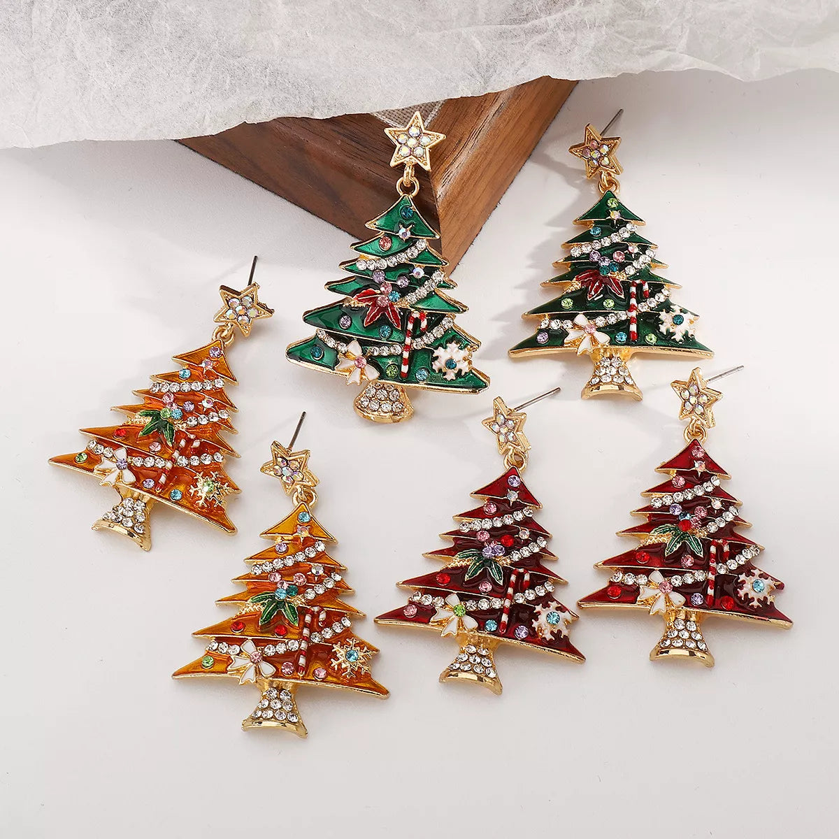 Christmas Tree Dangle Earrings