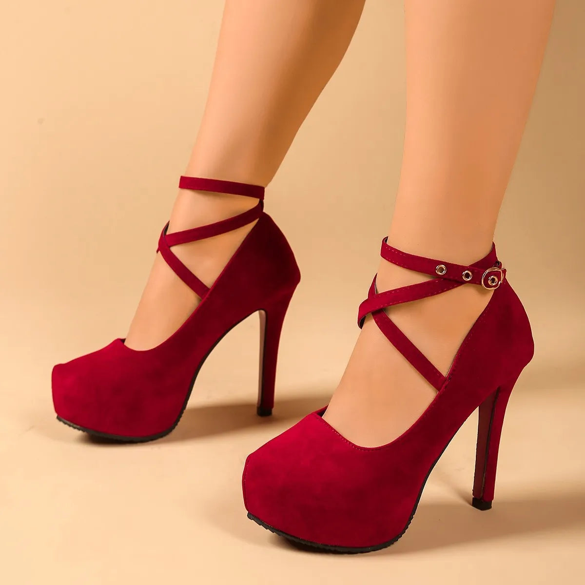 Ankle Strap High Heel Pumps