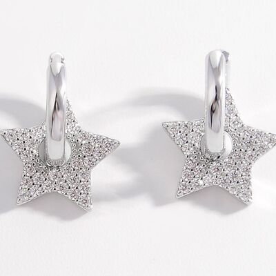 Elegant Sterling Silver Zircon Star Earrings for Trendsetters