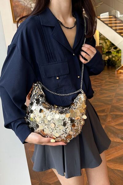 Stylish Sequin Chain Crossbody Bag for Glamorous Looks