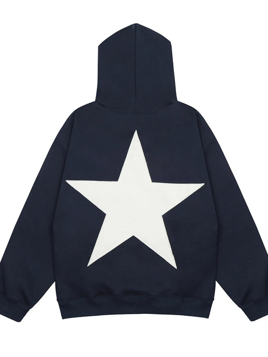 Men's Contrast Star Long Sleeve Hoodie